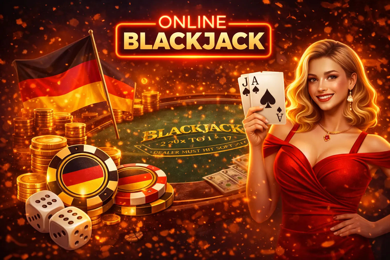 Blackjack Karten auf Casino Tisch